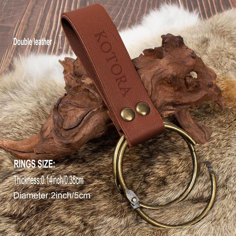 KOTORA Renaissance Belt Pouch Coin Purse Skirt Hike Set Medieval Festival Costume Halloween Accessories Casual Fanny Pack Waist Bag (2Pouch-2Brown) - Image 5
